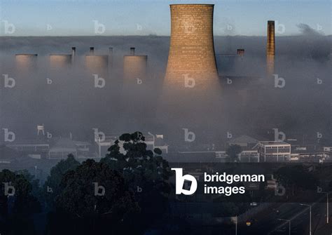 Image of Fog envelops an electric power plant in Salisbury. Salisbury ...
