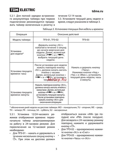 TDM Electric ТРЭ-02-1мин/7дн-10on/off-8А SQ1506-0005 Руководство по ...