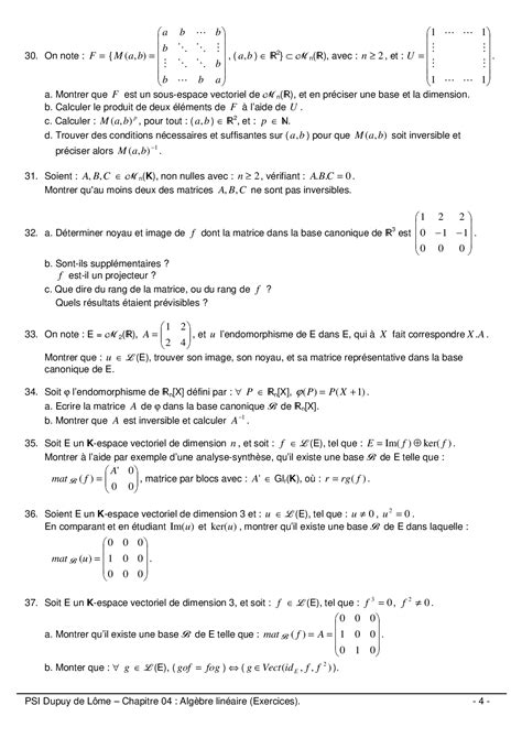 Alg Bre Lin Aire Exercices Niveaux Alloschool