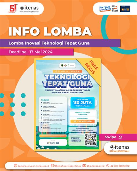 LOMBA INOVASI TEKNOLOGI TEPAT GUNATINGKAT SMA SMK DAN TINGKAT PERGURUAN