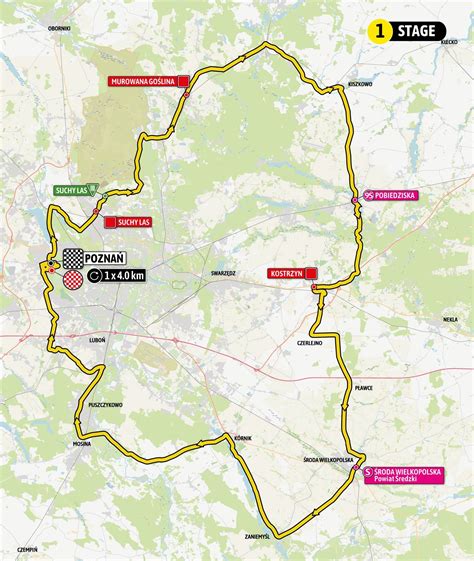 Tour de Pologne 2023 1 etap Poznań Poznań Trasa mapa program