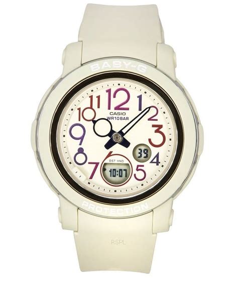 Casio Baby G Analog Digital Retro Pop Multicolor Resin Strap White Dial