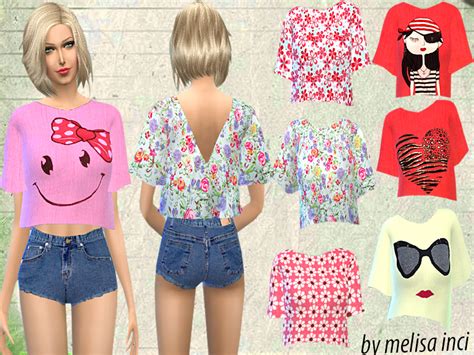 The Sims Resource Floral Cropped Top