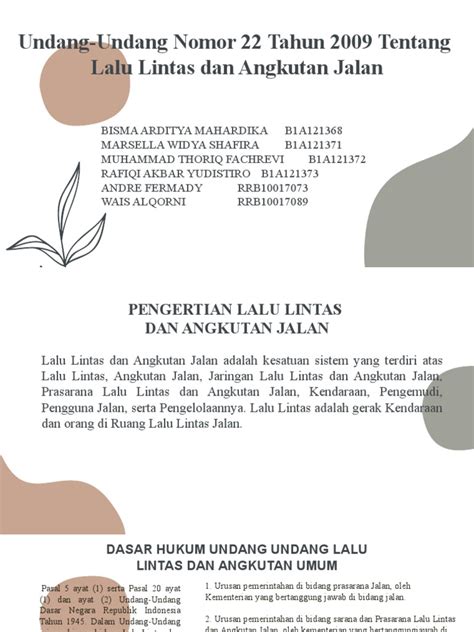 Uu Lalu Lintas Pdf