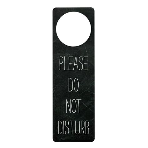 Black Do Not Disturb Door Hanger Sign Zazzle