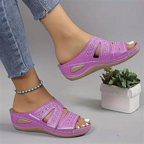 Arch Support Wide Toe Box Open Toe Sandals Sandals Women Wedge Sandals With Arch Support For