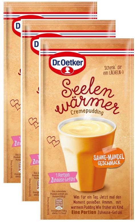 Dr Oetker Seelenwärmer Pudding Sahne Mandel Cremepudding für Tasse