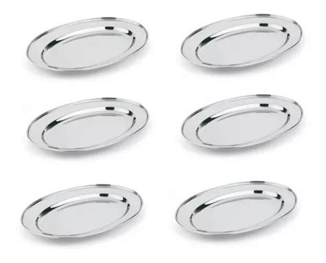 Kit C Travessas Oval Rasa Inox Cm Por O Bar Promo O Mercadolivre