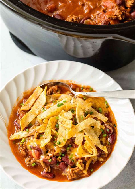 slow cooker beef  bean chili recipe