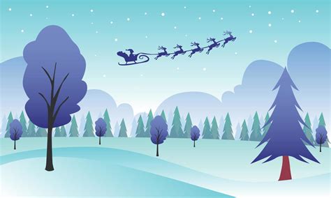 Christmas Landscape Background Illustration, Christmas Card Design ...