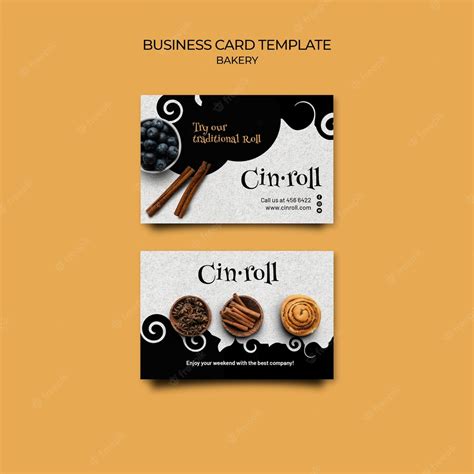 Premium PSD | Horizontal business card template for bakery shop