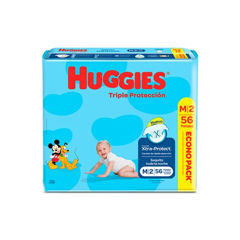 PAÑALES HUGGIES TRIPLE PROTECCIÓN COLOR CELESTE TALLA M ventax 1unidad