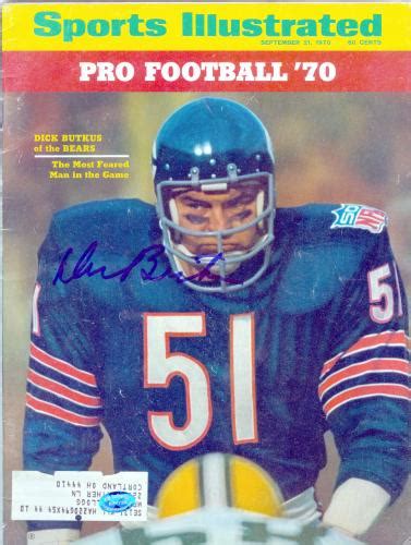 Dick Butkus Autographed Sports Illustrated Magazine Chicago Bears