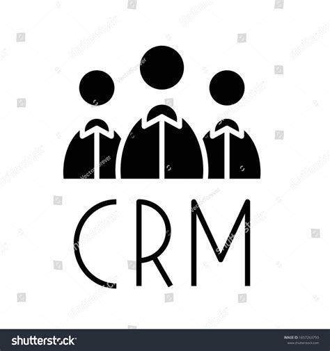 Crm Team Black Icon Concept Illustration Stock Vector (Royalty Free