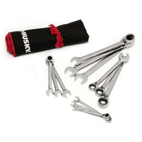 Husky 72 Tooth Reversible SAE Ratcheting Wrench Set 12 Piece