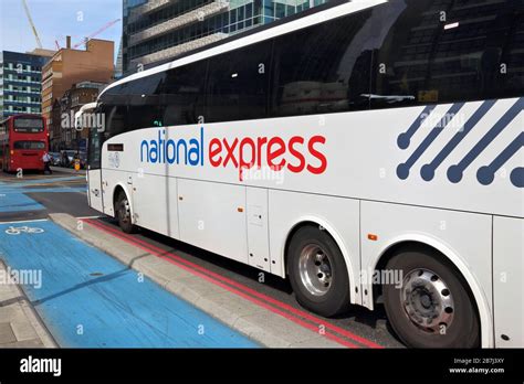 LONDON, UK - JULY 6, 2016: National Express long distance bus in London, UK. National Express ...