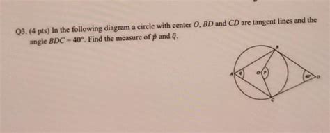 Solved Q Pts In The Following Diagram A Circle With Chegg