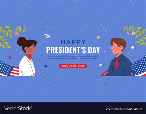 Happy presidents day horizontal banner template Vector Image