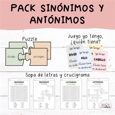 Pack Sin Nimos Y Ant Nimos Imagina Crea Educa