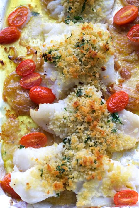 Baked Cod With Caramelized Onions And Cherry Tomatoes Baccalà Al Forno