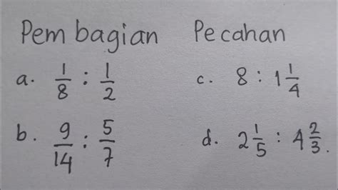 Cara Menjawab Pembagian Pecahan Biasa Dan Pecahan Campuran Youtube
