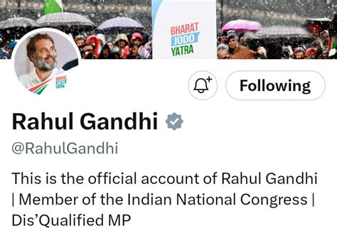 Rahul Gandhi Changes His Twitter Bio To Dis Qualified Mp After Losing