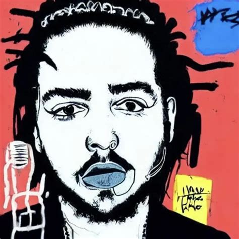 Post Malone In The Style Of Jean Michel Basquiat Artists Meet Artists