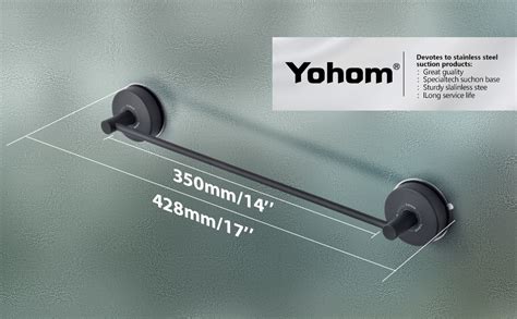 YOHOM Barre porte serviettes à ventouse de 55 cm en acier inoxydable