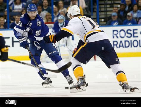 Tampa Bay Lightning Center Steven Stamkos 91 And Nashville Predators