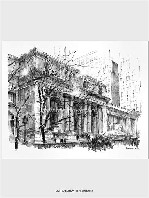 NEW YORK PUBLIC LIBRARY- Art Print — BOSTON ARTWORK