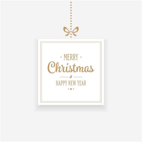 Premium Vector Gold Merry Christmas Hang Card