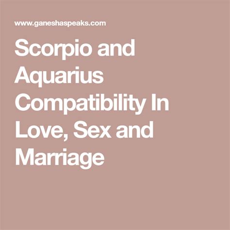 Scorpio And Aquarius Compatibility Artofit