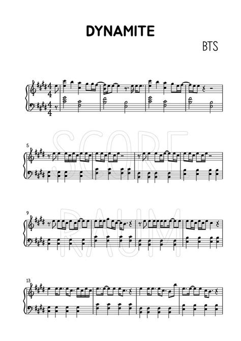 Bts방탄소년단 Dynamite Sheet Music