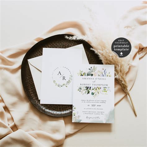 Flora | Rustic Wedding Invitation Printable