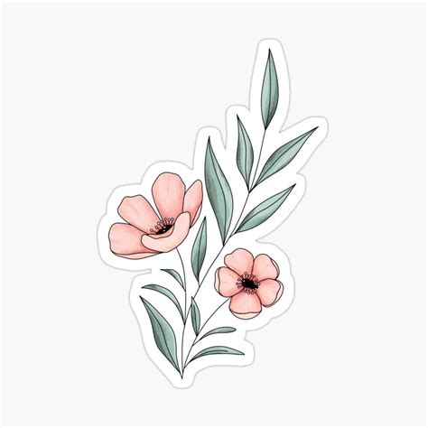 Poppy Flowers Sticker For Sale By Jamie Maher Preppy Stickers