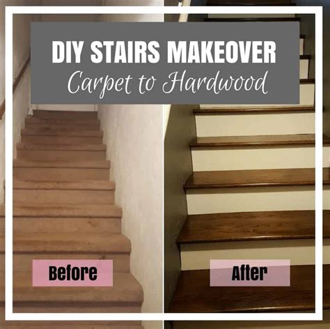 Diy Stairs Makeover From Carpet To Hardwood Stairs Kainspired