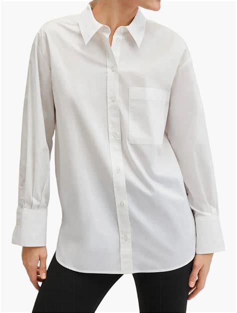 Myrunway Shop Mango White Plain Long Sleeve Shirt For Women From