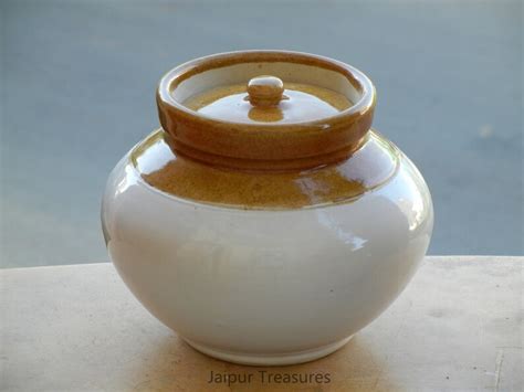 Ceramic Round Pickle Jar Achaar Barni Container Canister Etsy