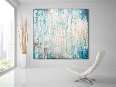 Original Abstract Art XLarge Canvas Art Large Painting Blue | Etsy