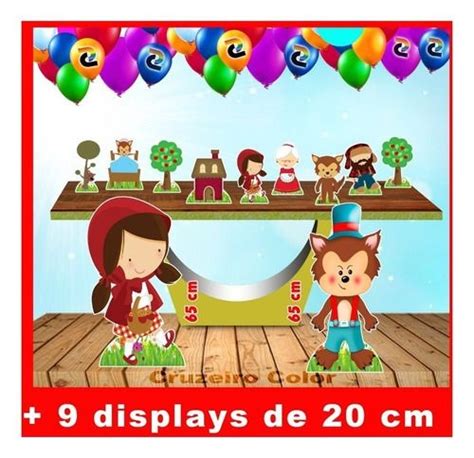 Totem Chapeuzinho Vermelho E Displays De Mesa Kit Festa Shopee Brasil