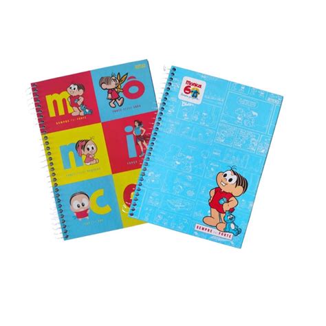 Caderno Medio 10 Materias - Caderno Medio Turma Da Monica 10 materias 160 Folhas Capa Dura Espiral ...