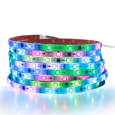 Alitove Ws Led Strip Rgb Addressable Led Rope Light V M Leds