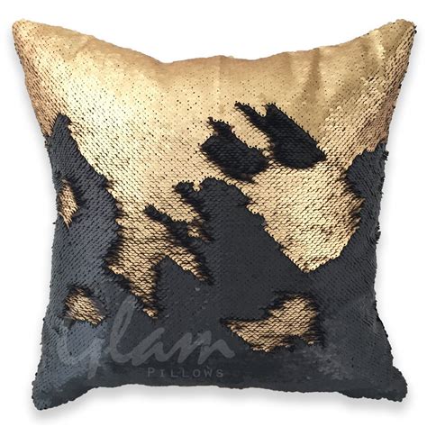 Matte Gold & Black Reversible Sequin Glam Pillow - Glam Pillows