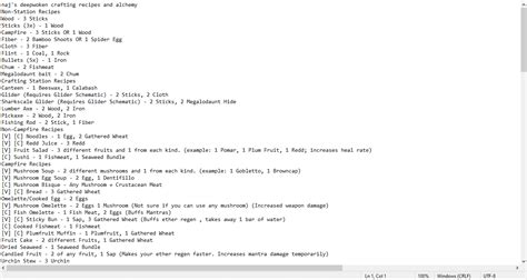 i copied the crafting recipes for deepwoken so i dont have to go the ...
