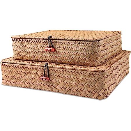 Woodluv Seagrass Under Bed Handwoven Storage Box Chest Basket Extra