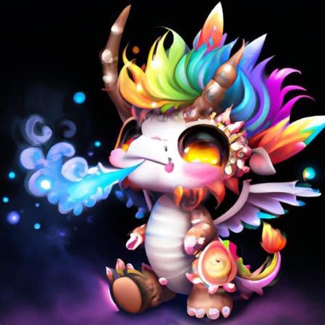 Cute Chibi Rainbow Dragon Ai Generated Artwork Nightcafe Creator