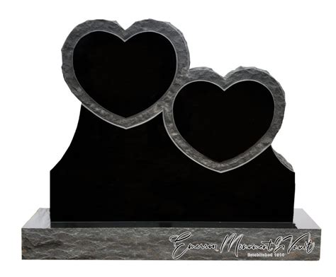 The Rustic Double Stacked Hearts Emerson Monument