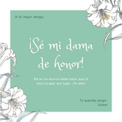 Quieres Ser Mi Dama De Honor Crea Invitaciones Gratis