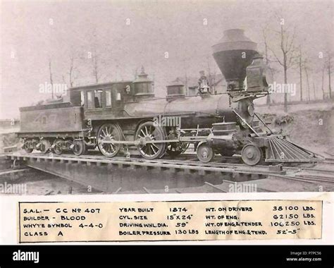 4-4-0 steam locomotive CC No 407 by Blood from 1874 Stock Photo - Alamy