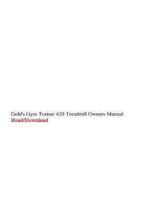 Gold Gym Trainer 420 Treadmill Manual - Fill Online, Printable ...